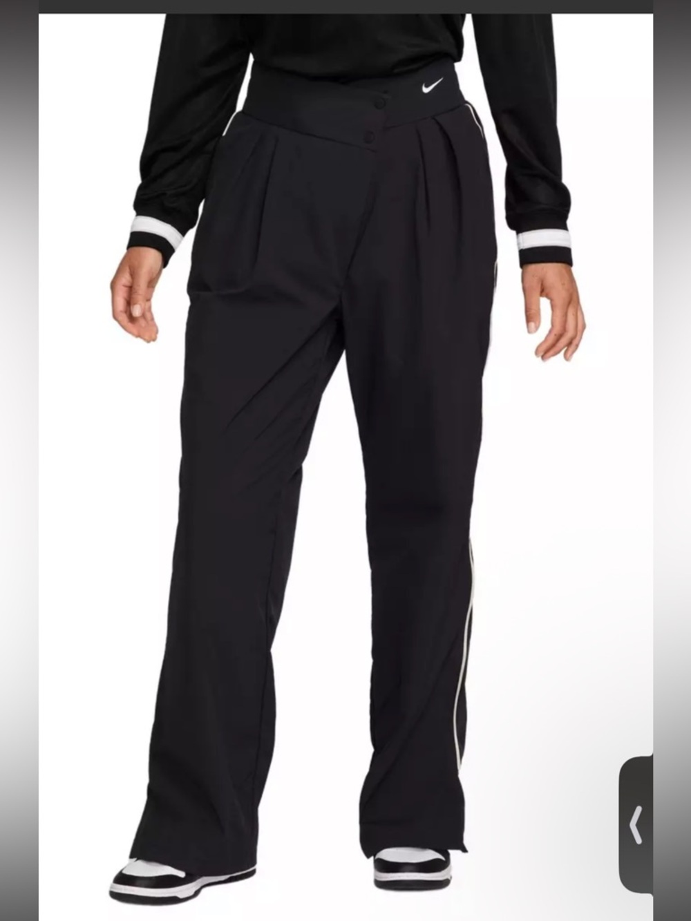 Nike Sportswear Collection Mid-Rise Repel Asymmetrical-Waist Trousers - Picture 3 of 7